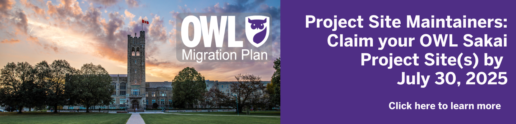 Project Site Maintainers: You can now Claim your OWL Sakai Project Site(s). Click here to learn more. 